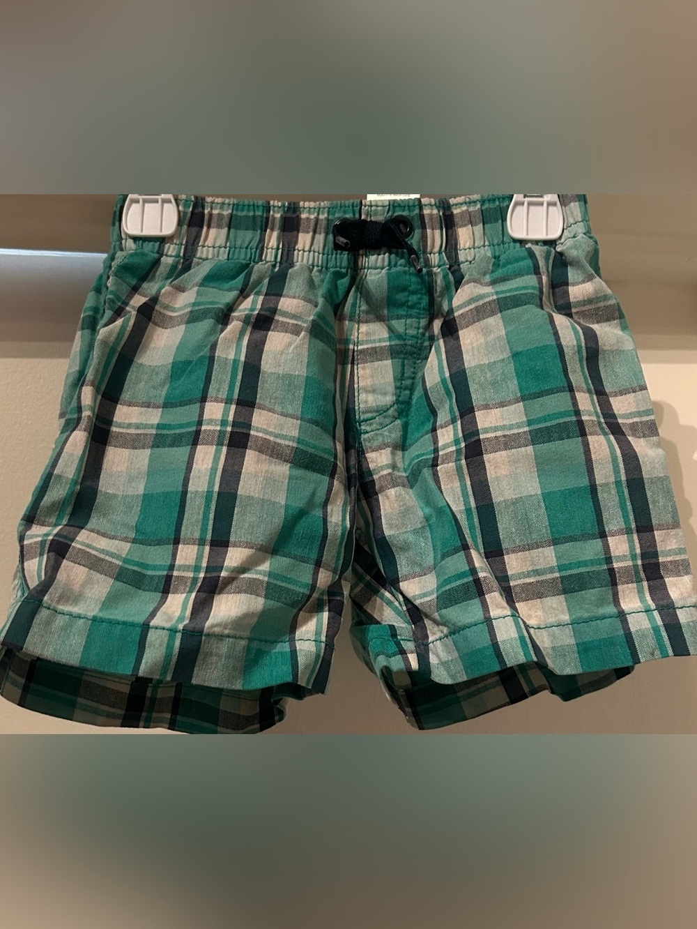 Gymboree Vintage Green Plaid Swim Trunks with Mesh Lining-Size 12-18 months